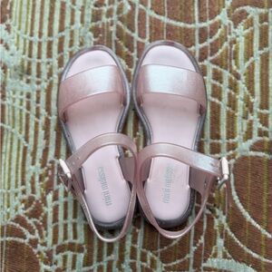 Mini Melissa Girls Barely Worn Pink Shimmering Blush Sandals